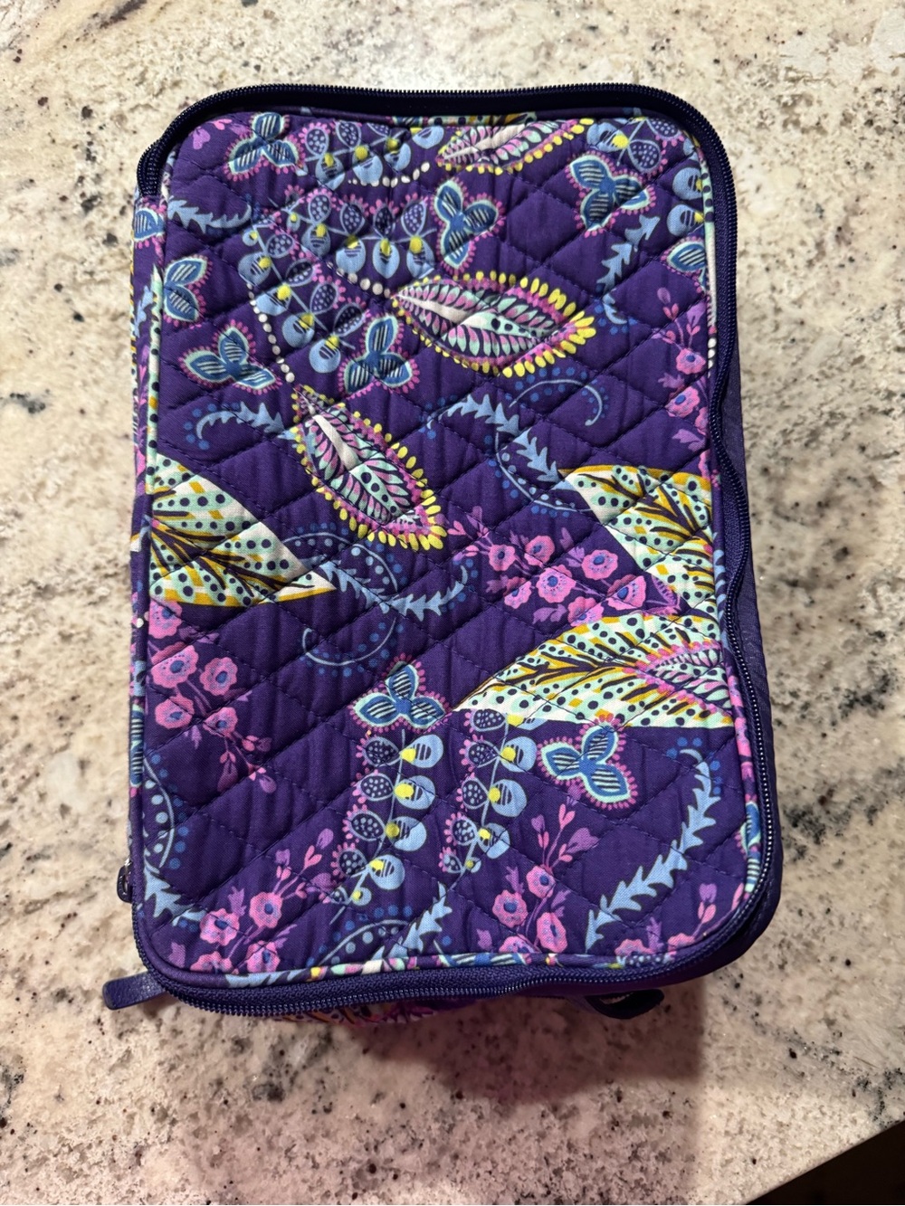 Vera Bradley Quilted Floral Zip Travel bag in Purple